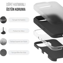 HBMB Store iPhone 12 Pro Max Kılıf Ince Sıvı Silikon 3 Katmanlı Tam Kaplamalı Yumuşak Jel Kauçuk Kılıf Kapak (Siyah (1))