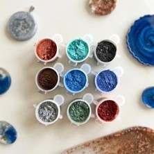 Esranın Dünyası 9 Adet Renkli Reçine Sedef Toz Pigment Seti, Şeffaf Reçine Için