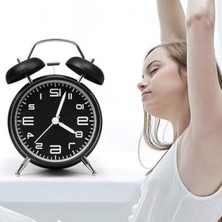 Esranın Dünyası Yüksek Zil Sesine Sahip Sessiz Alarm Masa Çalar Saat, Büyük Boy, Siyah