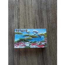 HBMB Store Pharus Fethiye Şehir Manzarası Dekoratif Buzdolabı Magneti, El Yapımı Kabartmalı Tasarım, Turistik Hediyelik Eşya