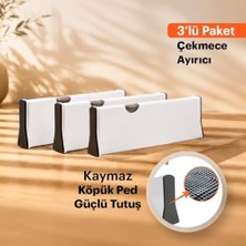 HBMB Store Büyük Boy Ayarlı Çekmece Ayırıcı I Çekmece Bölücü I Uzayabilen Ayırıcı I Teleskopik Raf Düzenleyici I Kıyafet Çekmece Organizer I Tuvalet Masası, Dolap, Mutfak, Ofis Için (3)