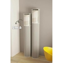 Esranın Dünyası Pencereli Halı Hurcu Gri Çizgili – Fermuarlı Toz Geçirmez Organizer Hurç, Büyük Kapasiteli Saklama Torbası (1 Adet) (4m² 38X170 Cm)