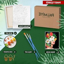 Esranın Dünyası Sayılarla Boyama Tuval Seti Fırça Boya Dahil Çıtaya Gerili 40X50 cm - Ters Yüz