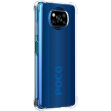 HBMB Store Xiaomi  Poco X3 ile Uyumlu ile Uyumlu Kapak Şeffaf Airbag Antishock Köşe Korumalı Silikon Kılıf
