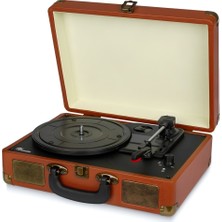 Fomix FM-102 Pikap Plak Çalar Hoparlör ve Bluetooth Kitli Kahverengi