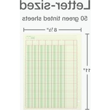 Esranın Dünyası 100 Sayfalık Yeşil Analiz Defteri, 8.5" x 11"