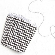 Esranın Dünyası Zikzak Desenli 25 Adet Kese Kağıdı 11X20 cm
