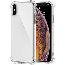 HBMB Store Apple iPhone Xs ile Uyumlu Kapak Kamera Bölümü Açık Airbag Antishock Köşe Korumalı Şeffaf Silikon Kılıf