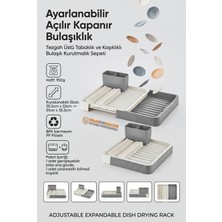Açılır-Kapanır Bulaşıklık - Bulaşık Durulama Sepeti Tabaklık Bulaşık Kurutmalık Gri 721707