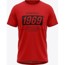 Trender Baskı Süpreme Kırmızı Erkek T-Shirt 226-22 1969