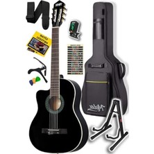 Esranın Dünyası Midex MGX-100BK-ST Üst Seviye Klasik Gitar 4/4 Sap Ayarlı (Çanta Stand Tuner Capo Askı Metod Pena)