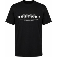 Trender Restart Baskı Süpreme Siyah Erkek T-Shirt 226-05