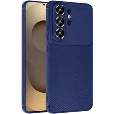 HBMB Store Galaxy S26 Ultra ile Uyumlu Silikon Kılıf Tpu Negro Silikon Ultra Slim Fit Kılıf Galaxy S26 Ultra Ile Uyumlu Karbon Delux Kılıf (Lacivert)