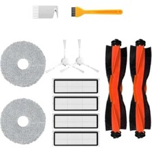 Esranın Dünyası Robotyedek, X10 Plus X20 Plus Xiaomi Uyumlu Yedek Siyah Fırça Hepa Filtre Mop Seti-12 Parça