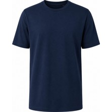 Trender O Yaka Keten Lacivert Erkek T-Shirt 4048