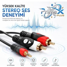 HBMB Store PX-AUX3R 3 Metre 3.5mm Aux To 2 Rca Ses Kablosu, Telefon Laptop Pc Tablet Ses Çıkışını Amfi Hoparlör Tv Ses Sistemine Bağlama Kablosu, Kırmızı Beyaz Rca Stereo Audio Kablo