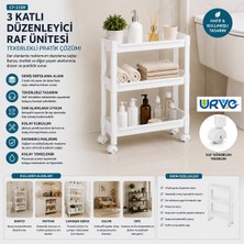 Go İthalat 3 Katlı Tekerlekli Sepet Organizer Düzenleyici Raf Ünitesi 465x145x80 mm.