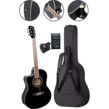 Esranın Dünyası Siyah Elektro Akustik Gitar Seti, Tam Donanımlı