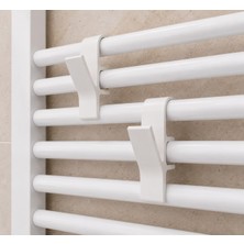 HBMB Store Havlupan Askısı, Radyatör ve Havlupan Için Çok Amaçlı Askı Aparatı, Beyaz, 10 cm x 2 Cm, Havlu ve Bornoz Askılığı, 2 Adet | Pla 3D Baskı