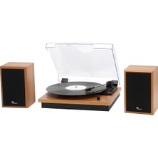 Fomix 209-SP Pikap Plak Çalar 2 Harici Hoparlör ve Bluetooth Kitli Kahverengi