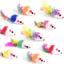 Esranın Dünyası Renkli Tüylü Kedi Oyuncağı, 10.5 Cm, 3 Adet Set