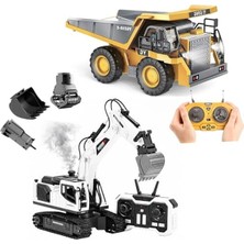 Esranın Dünyası Iş Makineleri Seti, Metal Ekskavatör ve Kamyon ile Eğlenceli Oyun Deneyimi