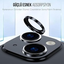 HBMB Store Iphone Alüminyum Alaşım Çerçeveli Tempered Glass Kamera Lens Koruyucu (Iphone 15 Siyah)