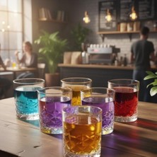 HBMB Store 6’lı Kahve Yanı Bardağı Seti 75 ml – Desenli Cam Mini Bardak, Espresso & Türk Kahvesi Su Bardağı, Şık ve Dayanıklı Tasarım
