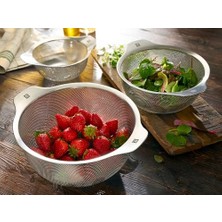 HBMB Store Table Süzgeç, 20 Cm, Yuvarlak, Metalik Gri