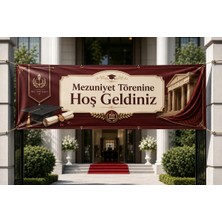 HiperAD Reklam Mezuniyet Brandası 2026 | Mezuniyet Töreni Hoş Geldiniz Branda Afiş | Okul Mezuniyet Karşılama Afişi | Fotoğraf Çekim Arka Fon Brandası | Mezuniyet Hatırası Branda Panosu 1,5 Metre × 3 Metre