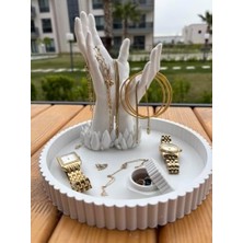 HBMB Store El Formunda Yüzük Takı Standı Takı Organizeri Takı Düzenleyici Beyaz