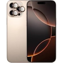 HBMB Store Safir Temperli Kamera Lens Koruyucu, iPhone 16 Pro Max ve iPhone 16 Pro ile Uyumlu (Çöl Titanyum)