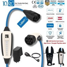 NRGkick Sabit Başlangıç Plus 32A Light 22KW 7.5 Metre - Duvar Bağlantı Soketi + Ev Prizi (Schuko) Adaptörü + Askı Aparatı