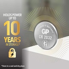 HBMB Store Gp Batteries CR2032, 5'li Kart, Lityum Düğme Pil, 3 Volt