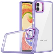 HBMB Store Galaxy A04E Kılıf Renkli Kenar Arkası Şeffaf Flora Silikon