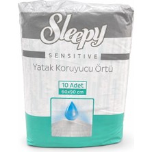 Bozkar Sleepy Sensitive Yatak Koruyucu Örtü 60X90 cm 10 Adet Sıvı Geçirmez Tek Kullanımlık Emici Hasta Altı Örtüsü Bebek Bakım Örtüsü