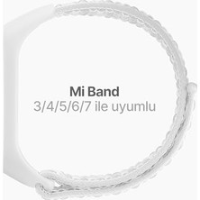 HBMB Store Xiaomi Mi Band 7/6/5/4 Ile Uyumlu Tam Kaplayan Silikon Çerçeveli Bilek Kalınlığına Göre Ayarlanabilen Hafif ve Bileği Rahatsız Etmeyen Kaliteli Hasır Örme Kumaş Kordon