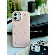 HBMB Store Iphone 12 ve 12 Pro Uyumlu Pearl Tasarım Oyuncaklı Esnek Silikon Kılıf - Pembepearl