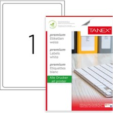 Taneks Tanex Laser Etiket TW-2001 199,6X289,1 mm 100 Adet