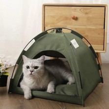 Esranın Dünyası Derin Uyku ve Serin Yazlık Kedi Evi, Yeşil, Medium Boy