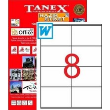 Taneks Tanex Laser Etiket TW-2208 105X70 mm 100 Adet