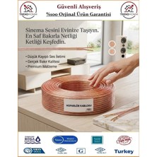 Trendhomm 2x0,75 Bitişik Hoparlör Tesisat Kablosu - %100 Bakır - Şeffaf - 2 Metre