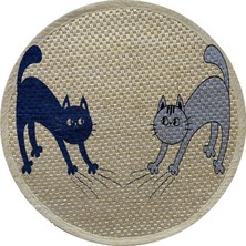 Belirtilmemiş Desenli Çift Taraflı Tırmalama Paspası Yuvarlak Blue-Gray 36 * 36 cm
