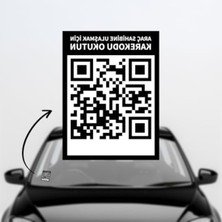 Esranın Dünyası Qr Kodlu Akıllı Araç Etiketi - Içten Yapıştırmalı Cam Etiket