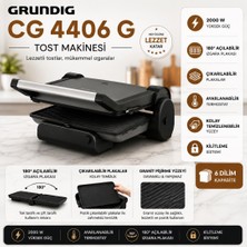 Grundig Cg 4406 G Tost Makinesi 2000 W Siyah Çift Taraflı Plaka ile 6 Dilim Kapasite