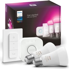Philips Hue Akıllı Aydınlatma Ampul Başlangıç Kiti, 2' E27 Ampul , Köprü Dimmer Set,