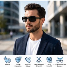 Exeline 107-COL Seri Polarize Erkek Güneş Gözlüğü-Kırılmaz Ultra-Flex Çerçeve-7GRAM-Polarize-UV400-Yansıma Giderici 61-Ekartman