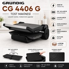 Grundig Cg 4406 G Tost Makinesi 2000 W Siyah Çift Taraflı Plaka ile 6 Dilim Kapasite