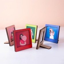 Esranın Dünyası Ahşap Mini Fotoğraf Çerçevesi Seti, 2 Adet 9x9 cm