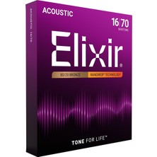 Elixir 11306 Nanoweb Bar Akustik Gitar Teli (16-70)